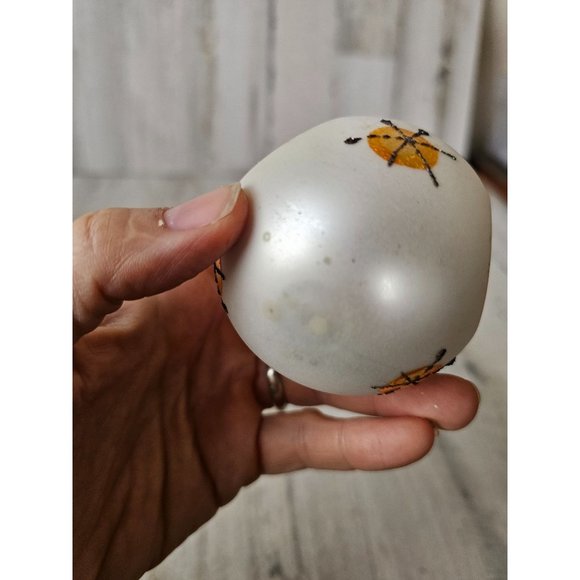 Vintage reflector white unique ball indent Austria ornament Xmas tree - Picture 9 of 9